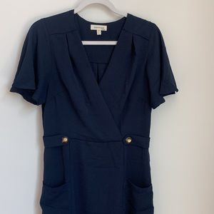 Monteau / V-necked Midi Dress / Size L